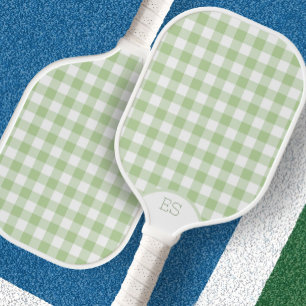 Ravissante raquette de pickleball verte à carreaux