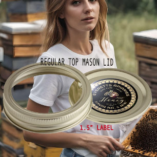 Raw Honey Gold Grunge Honingraat Grens met Bijen Ronde Sticker