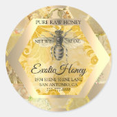 Raw Honey Jar Honeybee Honeycomb Bee Apiary Ronde Sticker (Voorkant)