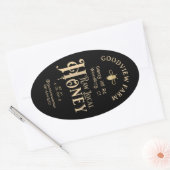 Raw Local Honey Custom Label met Bijen op Zwart (Envelop)