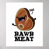 Raw Vlees Funny Raw Vat Pun Poster (Voorkant)