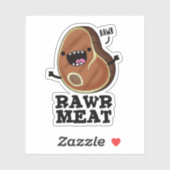 Raw Vlees Funny Raw Vat Pun Sticker (Vel)