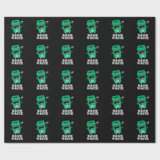 Raw Waste Funny Garbage Pun Dark BG Cadeaupapier (Vlak)