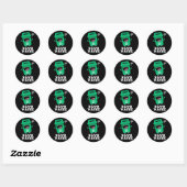 Raw Waste Funny Garbage Pun Dark BG Ronde Sticker (Vel)