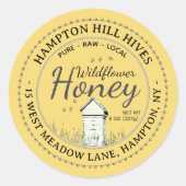 Raw Wildflower Honing Hive en Honeybees Label (Voorkant)