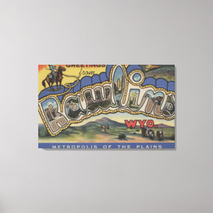 Rawlins, Wyoming - grote letterscènes Canvas Afdruk