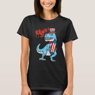 Rawr American Rex Dino Kinder 4th of July Baby Boy T-shirt