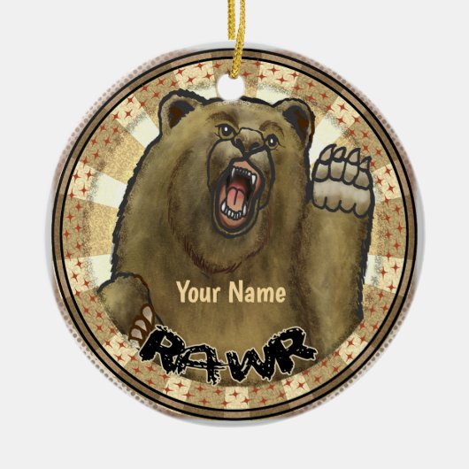 Rawr-Beer Keramisch Ornament (Voorkant)