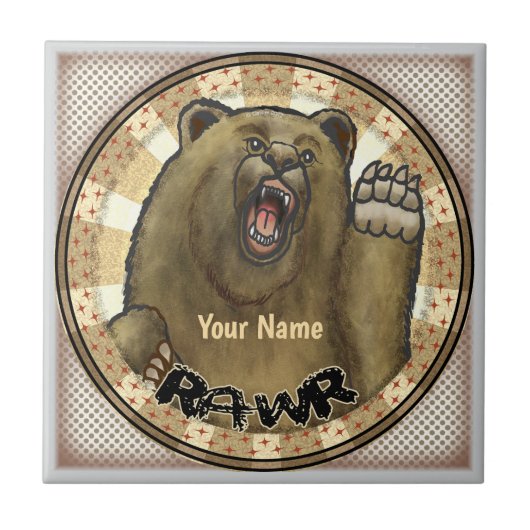 Rawr-Beer Tegeltje (Voorkant)