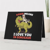 Rawr betekent dat ik hou van je in Dinosaurus met  Kaart (Achterkant)