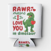 Rawr betekent dat ik van je hou in Dinosaur Blikjeskoeler (Voorkant)