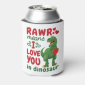 Rawr betekent dat ik van je hou in Dinosaur Blikjeskoeler (Blikje Achterkant)