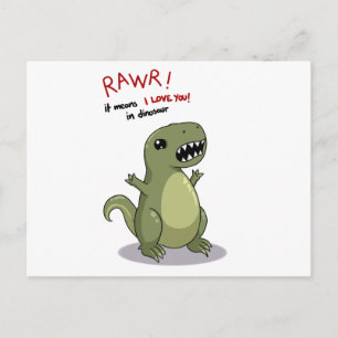 Rawr betekent dat ik van je hou in Dinosaur Briefkaart