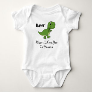 Rawr betekent dat ik van je hou in Dinosaur Romper