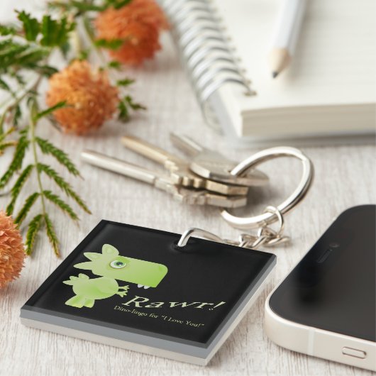 Rawr betekent dat ik van je hou sleutelhanger (Voorkant Rechts)