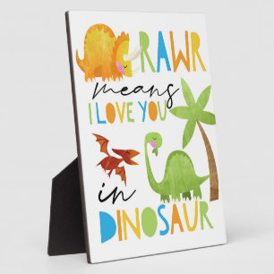 Rawr betekent Ik hou van jou Jongens Dinosaurus Ka Fotoplaat