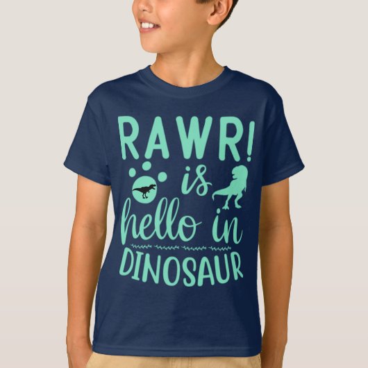 Rawr ! Bonjour Dans T-Shirt Dinosaur (Devant)
