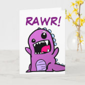 Rawr ! Carte d'anniversaire Dinosaur (Fleur jaune)