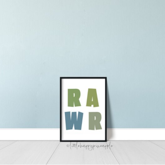 RAWR Chambre d'enfants Art mural dinosaure