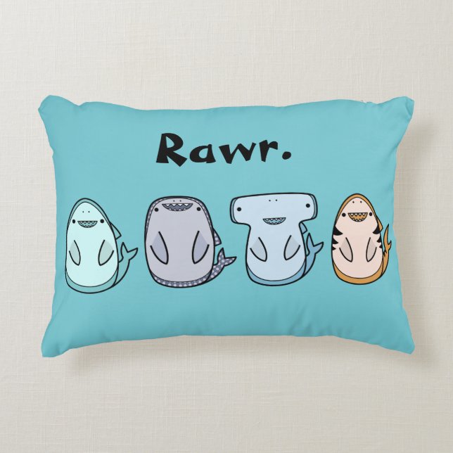 Rawr : Coussin de requin (Devant)