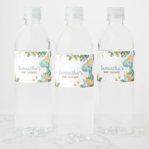 Rawr Dino Baby shower Waterfles Etiket