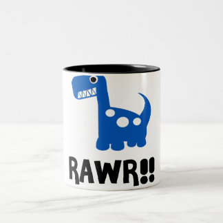 Rawr Dino Blue Tweekleurige Koffiemok