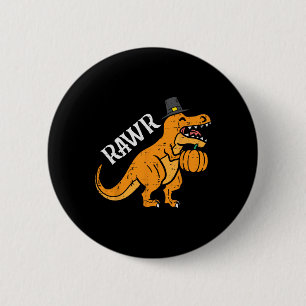 Rawr Dino Trex Pompoen Thanksgiving Herfst Peuter Ronde Button 5,7 Cm
