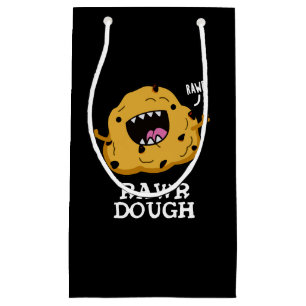 Rawr Dough Funny Food Pun Dark BG Klein Cadeauzakje