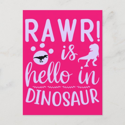 Rawr ! Est Bonjour dans Dinosaur Carte Postale (Devant)