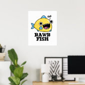 Rawr Fish Funny Animal Pun Poster (Thuiskantoor)