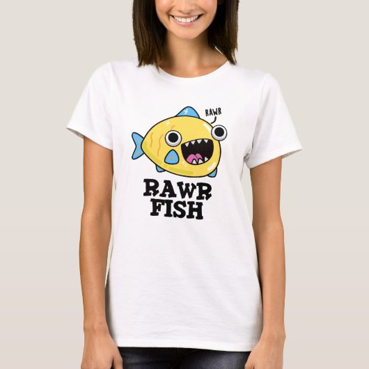 Rawr Fish Funny Animal Pun T-shirt (Voorkant)