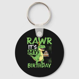 Rawr Het is mijn verjaardag Grappig T-rex Feestje Sleutelhanger