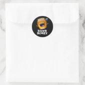 Rawr Honey Funny Raw Honey Pun Dark BG Ronde Sticker (Tas)