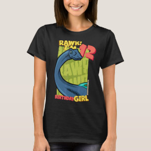 Rawr ik ben 12-jarige meisjes 12e verjaardag Dino  T-shirt