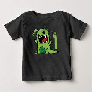 Rawr Ik ben 1, 1e Verjaardag Dinosaurus Shirt 