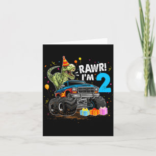 Rawr Ik ben 2 2e Verjaardag T Rex Dinosaur Grappig Kaart