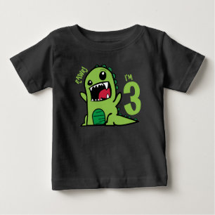 Rawr ik ben 3, 3e verjaardag Shirt Dinosaur