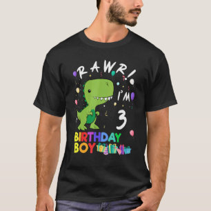 Rawr Ik ben 3 Leuke Dinosaurus Verjaardag T-shirt