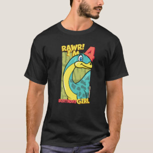 Rawr ik ben 4-jarige meisjes op de vierde verjaard t-shirt