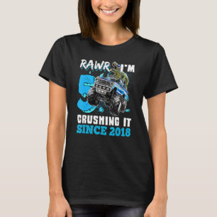 Rawr ik ben 5 Crushing it 2018 Monster Truck Dinos T-shirt