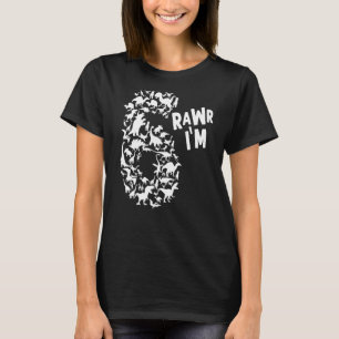 Rawr ik ben 6 schattig Kinder ik ben 6 jongen & me T-shirt