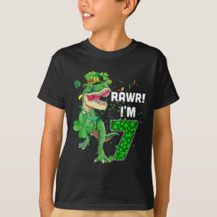 Rawr Ik ben 7 verjaardagsjaren oud 2015 T Rex dino T-shirt
