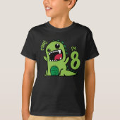 Rawr ik ben 8, Funny 8th Birthday Dinosaur Shirt (Voorkant)
