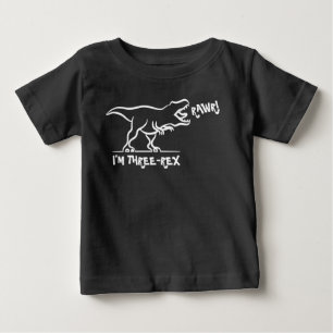 Rawr Ik Ben Drie -Rex 3de Verjaardag Dinosaur Shir