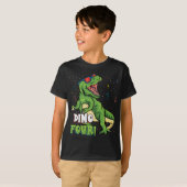 Rawr ik ben een Dinofour 4th Birthday Dinosaur Boy T-shirt (Voorkant volledig)