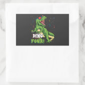 Rawr ik ben een Dinofour 4th Birthday Dinosaur Rechthoekige Sticker (Tas)