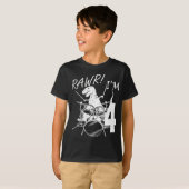 Rawr I'm 4 4th Birthday Dinosaur Boy T-Shirt (Devant entier)