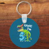 Rawr I'm 5 5th Birthday T Rex Dinosaur Funny Party Sleutelhanger (Voorkant)