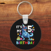 Rawr I'm 5 5th Birthday T Rex Dinosaur Party Sleutelhanger (Voorkant)