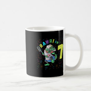 Rawr I'm 7 Dinosaur T-rex 7 Year Old Boy Birthday Koffiemok